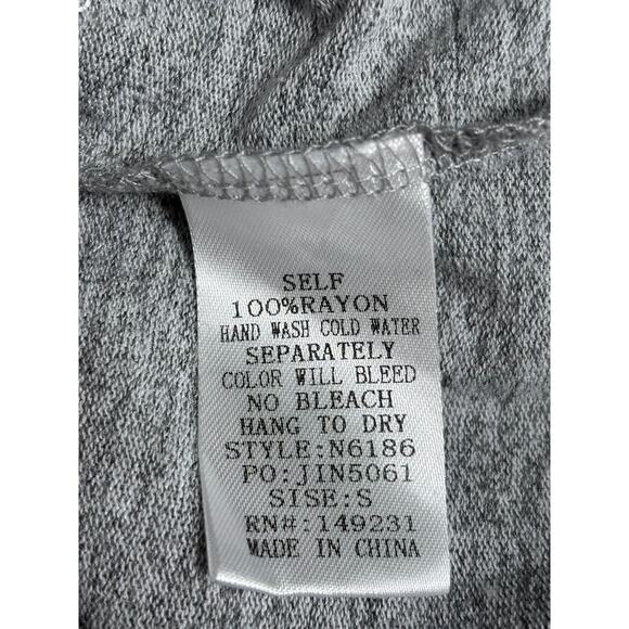 Kori America Top Womens Size S Gray Lace Hem Cottagecore Boho Long Sleeve - Picture 5 of 7